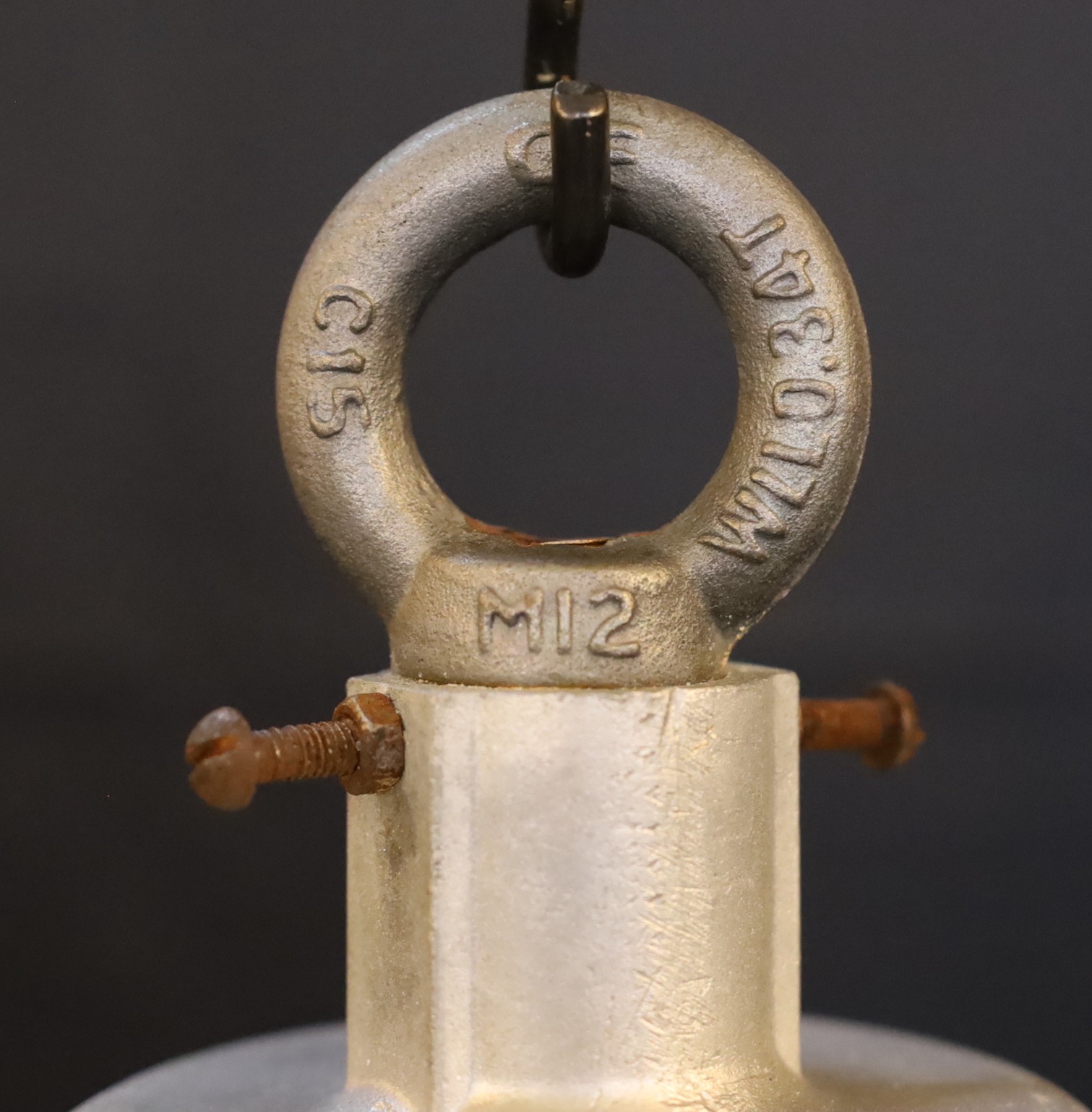 A pair of Russian galvanised iron and glass ships lights with glass liners, height 43cm. width 24cm